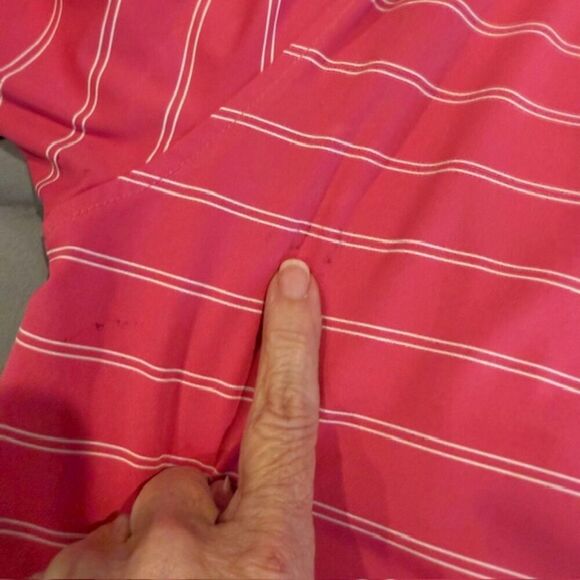 FootJoy Golf Polo Pink with White Stripes Performance Size Large - Picture 9 of 12
